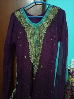 purple chiffon jarjat suit