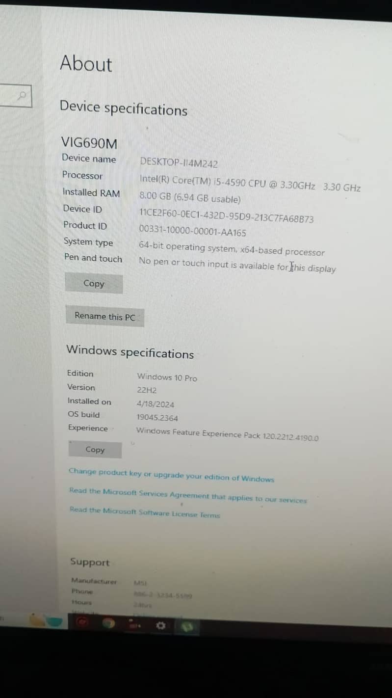 Gaming PC i5 4th gen 8 GB Ram 256 GB SSD without graphic card 4