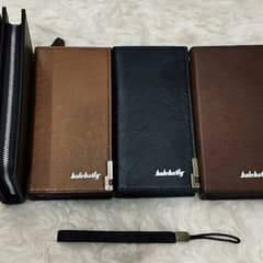 Men's Leather Plain Bi-fold Long Wallet 0