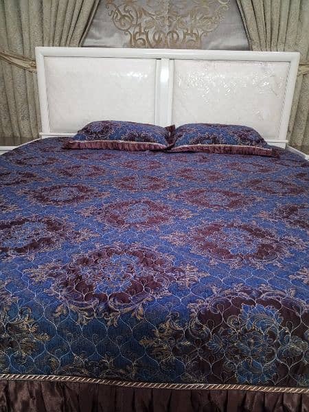 BLUE EMBROIDERED BED SHEET 1