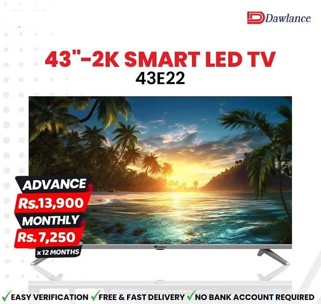 dawlance 43 led TV on Installment 0