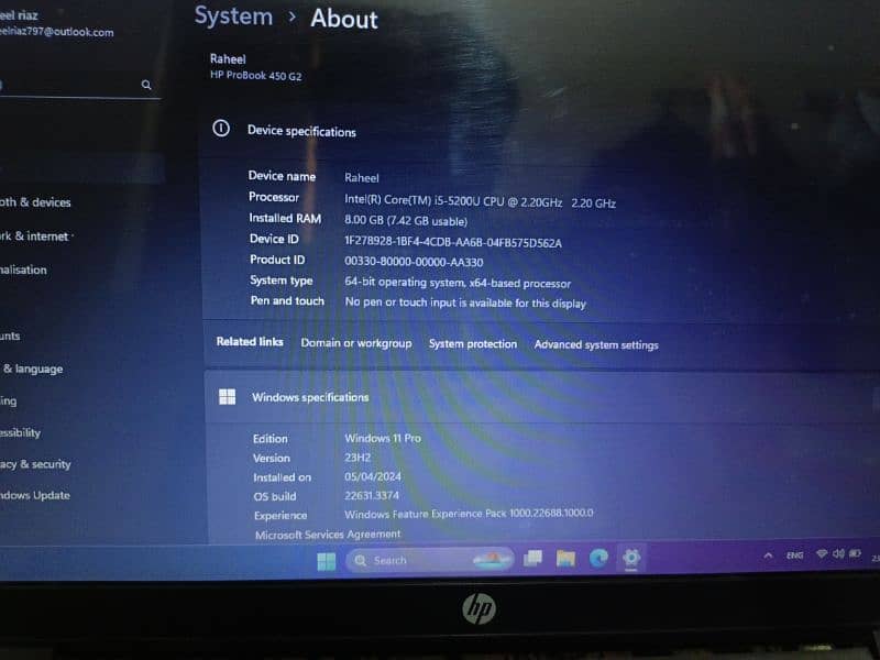 HP Probook 450 G2 Core i5 5th Generation 10