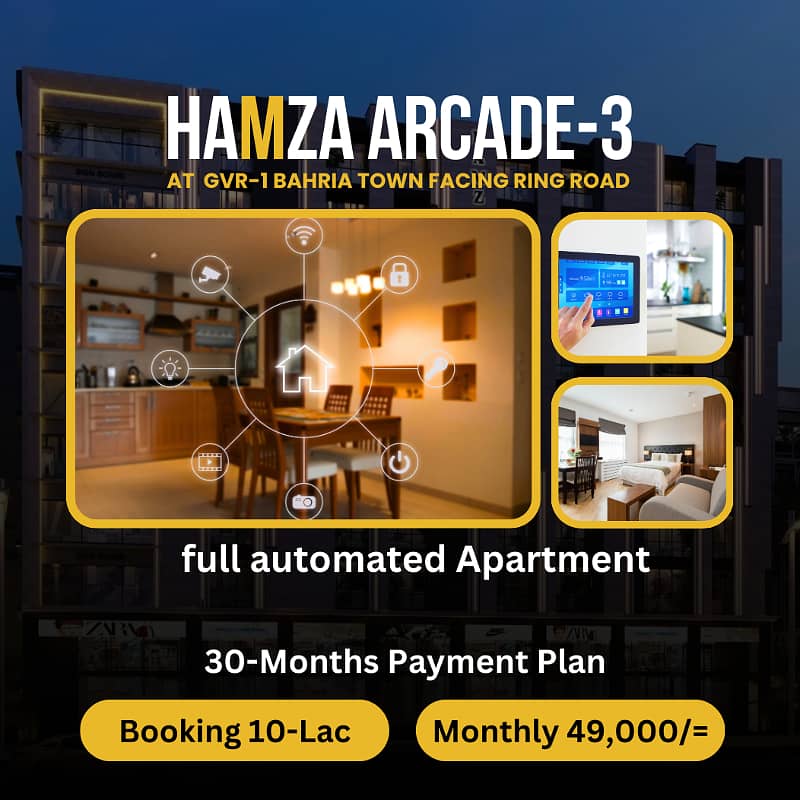 Hamza Aracde-3 Residential 1-Bed Apartment in Bahria Town Lahore offers exclusive investment opportunities 0