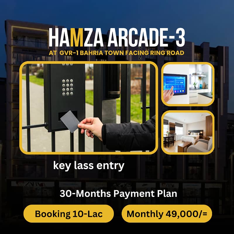 Hamza Aracde-3 Residential 1-Bed Apartment in Bahria Town Lahore offers exclusive investment opportunities 2