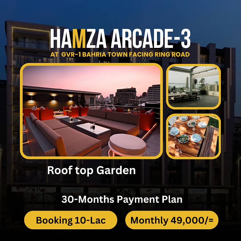 Hamza Aracde-3 Residential 1-Bed Apartment in Bahria Town Lahore offers exclusive investment opportunities 3