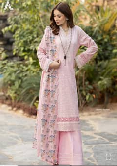 ADAN LIBAS CHIKANKARI LAWN 2 PIECE SUIT