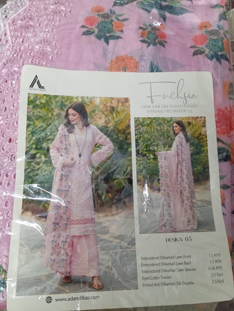 ADAN LIBAS CHIKANKARI LAWN 2 PIECE SUIT 1