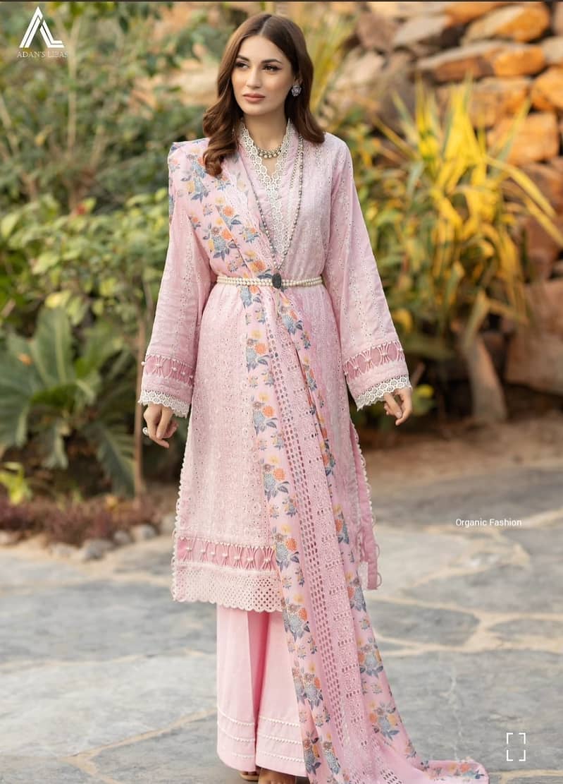 ADAN LIBAS CHIKANKARI LAWN 2 PIECE SUIT 2