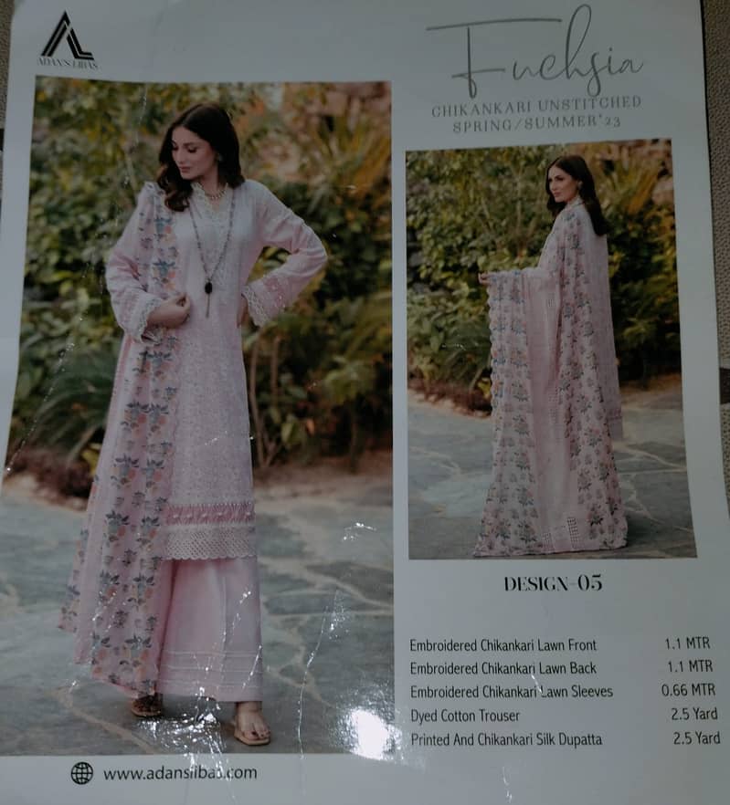 ADAN LIBAS CHIKANKARI LAWN 2 PIECE SUIT 4