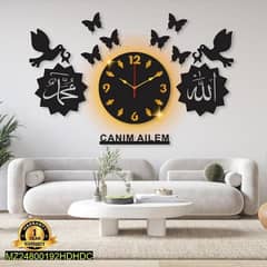 Beautiful Mdf Wall clock with black light