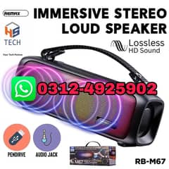 Remax RB-M67 Portable Super Bass Wireless Speaker With RGB Lights