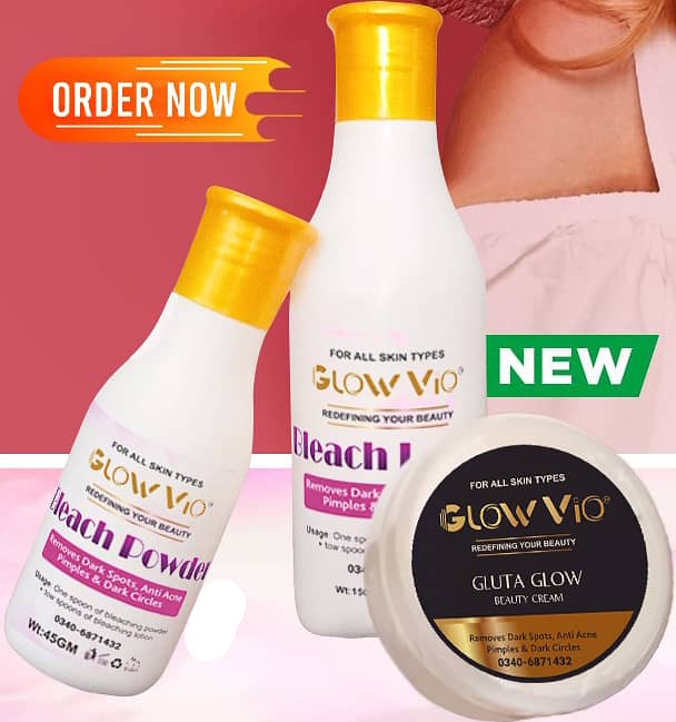 1 GlowVio balechPoder1 GlowVio Bleaching lotion+1 GlowVio Beauty Cream 5