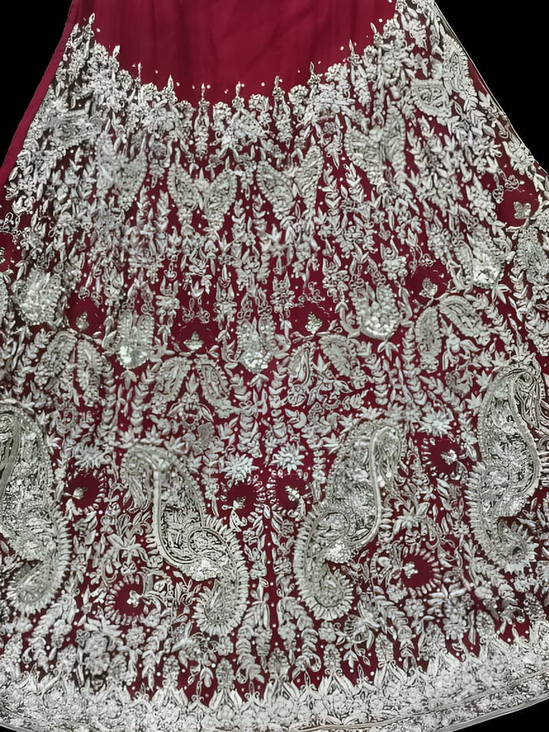 Elegant Bridal Dress for Sale (Elaborate silver embroidery) 1