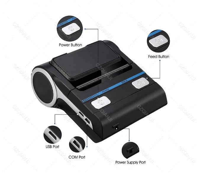 Milestone 80mm Thermal Printer Bluetooth Android 3 Inch Mini Portable 6