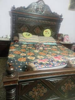 king size bed with side table & dressing + two extra tables