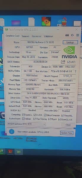 Nvidia GeForce GTX 1070 ti GPU 8GB 9