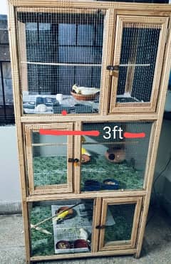 wooden cage with parrot