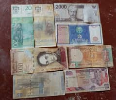 currency notes of 21 different countries