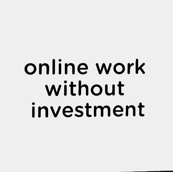 without investment online job 0