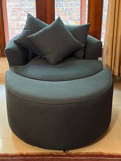 Revolving Sofa (1 seater) with Ottoman