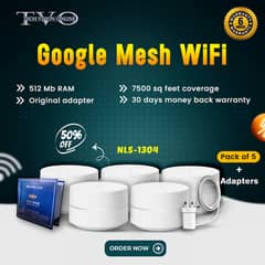 Google Mesh/WiFi/Mesh Router System/NLS-1304-25 AC1200_Pack of 5 (BOX