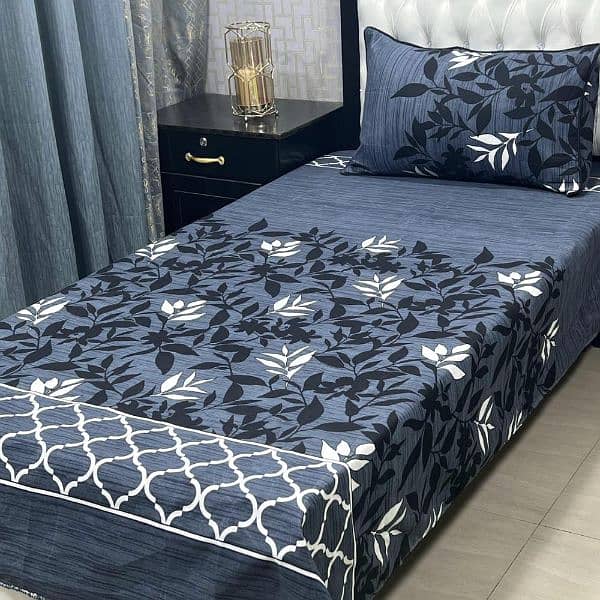 2 Pcs Crystal Cotton Printed Single Bedsheets 2