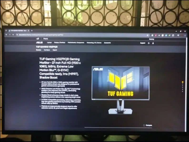 Asus VG279QR 27inch 1080p 165hz Gaming Monitor(Panel Slightly Damaged) 0