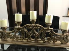 wooden mirror frame and candle stand