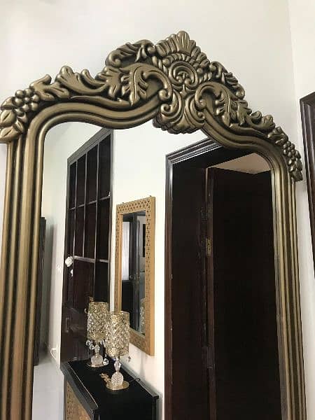 wooden mirror frame and candle stand 1