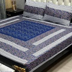 3 Pcs Cotton Patchwork Double Bedsheet