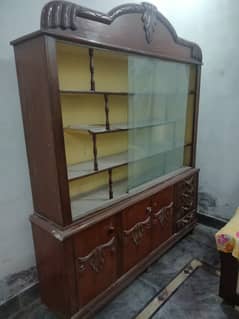 Furniture wooden show case available for sale 03006163468