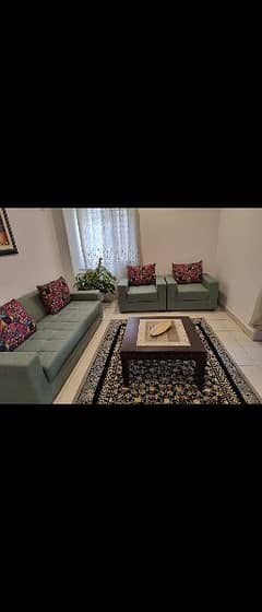 5 seater sofa set with wooden table