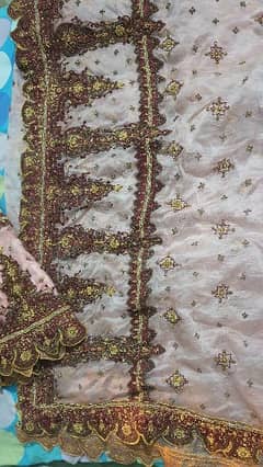 tea pink heavy embroidered sharara for bride sisters