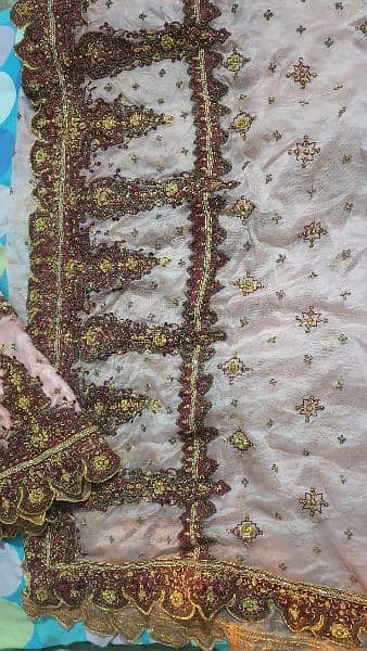 tea pink heavy embroidered sharara for bride sisters 0