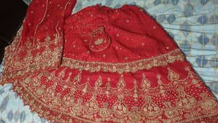 Red heavy embroidered sharara