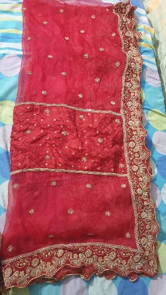 Red heavy embroidered sharara 2