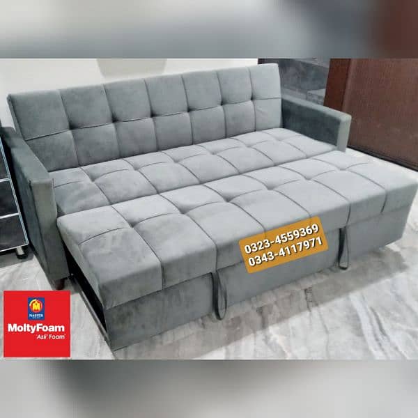 Molty double bed sofa cum bed/dining table/stool/Lshape sofa/chair 12