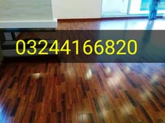 3 Strip Laminate Wooden Floors/ pvc wall skirting, Vinyl floor.