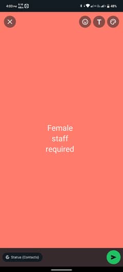 Young female staff required for company