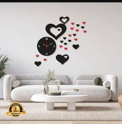 Stylish 3D Art MDF Wood Wall Clock