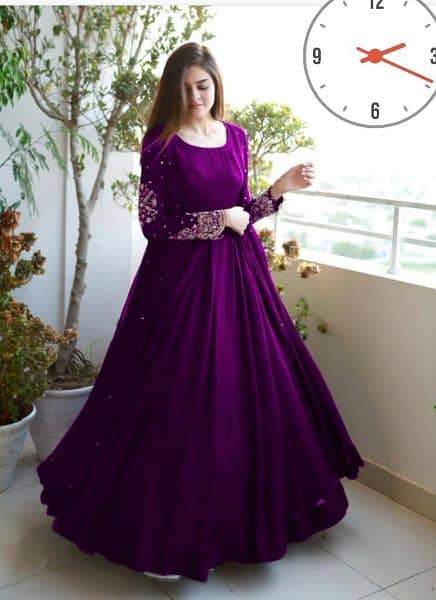 3 PCs Women's stitched Shamoz silk gown suit Noor Neha Collection 2