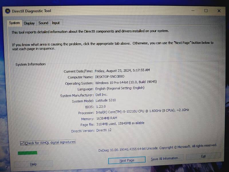 Dell Latitude 5310 10th Gen Core i5 16GB RAM 3