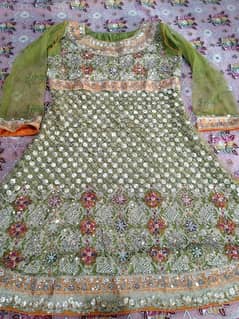 Mehndi heavy embroidered dress frock garara and duppata