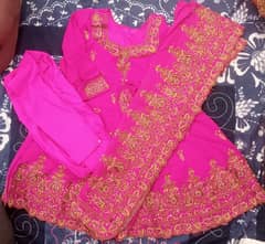 Embroidered pink frok / dress for sale Medium size