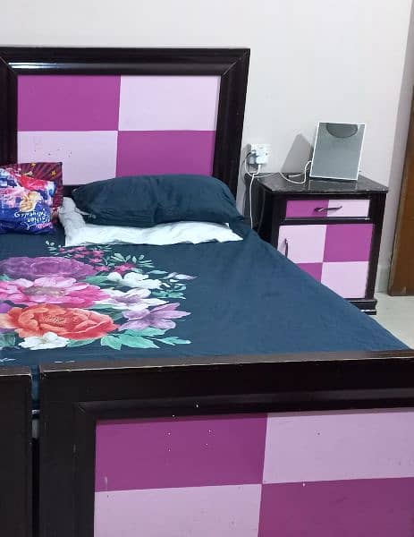 Charming Pink Bed for Girls with a side table 1