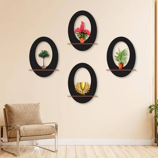 Oval Wall Hanging Shelves ,pack of 4 0