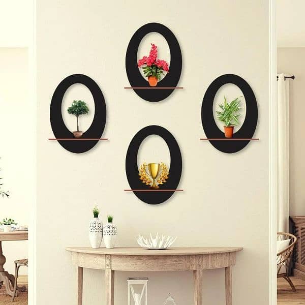 Oval Wall Hanging Shelves ,pack of 4 1