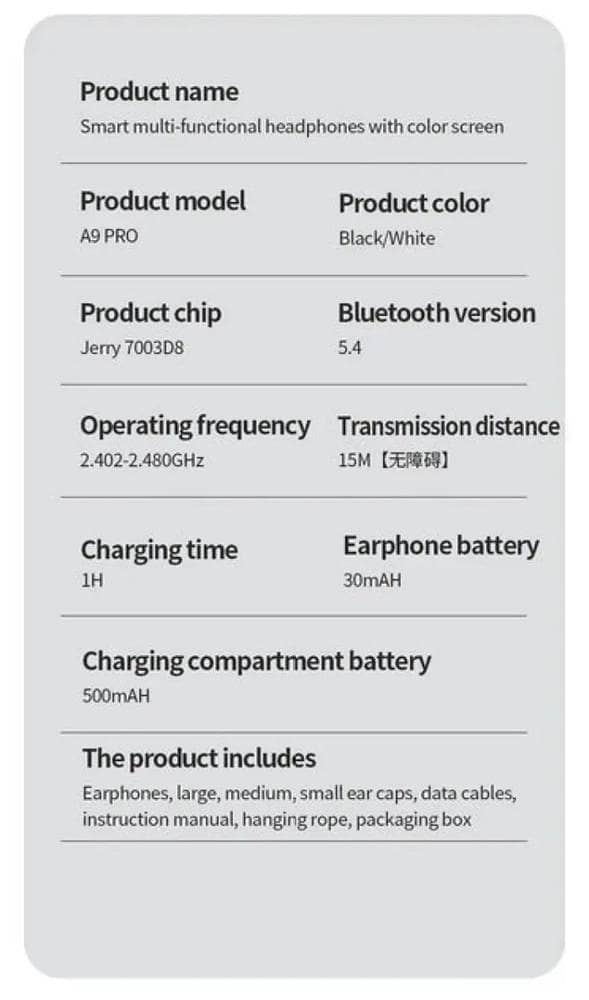 A9 Pro Touch Screen Wireless Air Pods 8