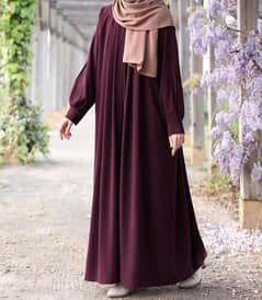 Georgette Plain Full Abaya With Stoller