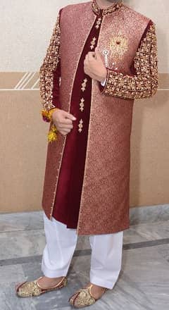 Stone Work sherwani & Khussa